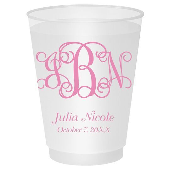 Vine Monogram with Text Shatterproof Cups